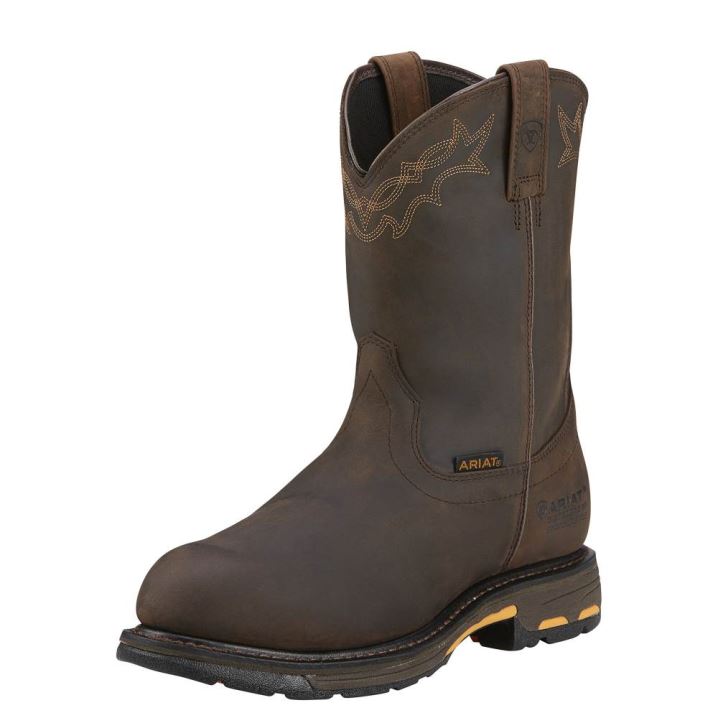 Ariat WorkHog Waterproof Composite Toe Work Boot Rjave | raTzREeK