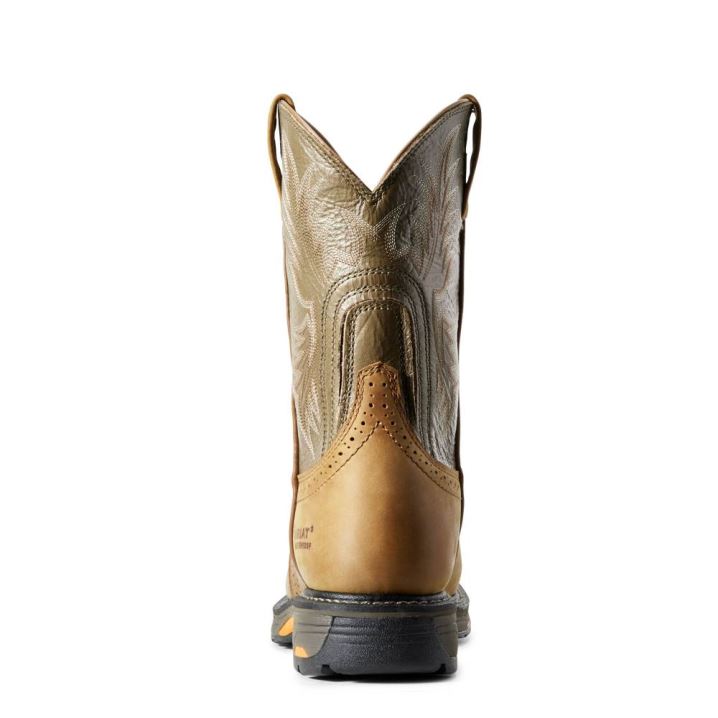 Ariat WorkHog Waterproof Work Boot Aged Bark | MLNLZyAg