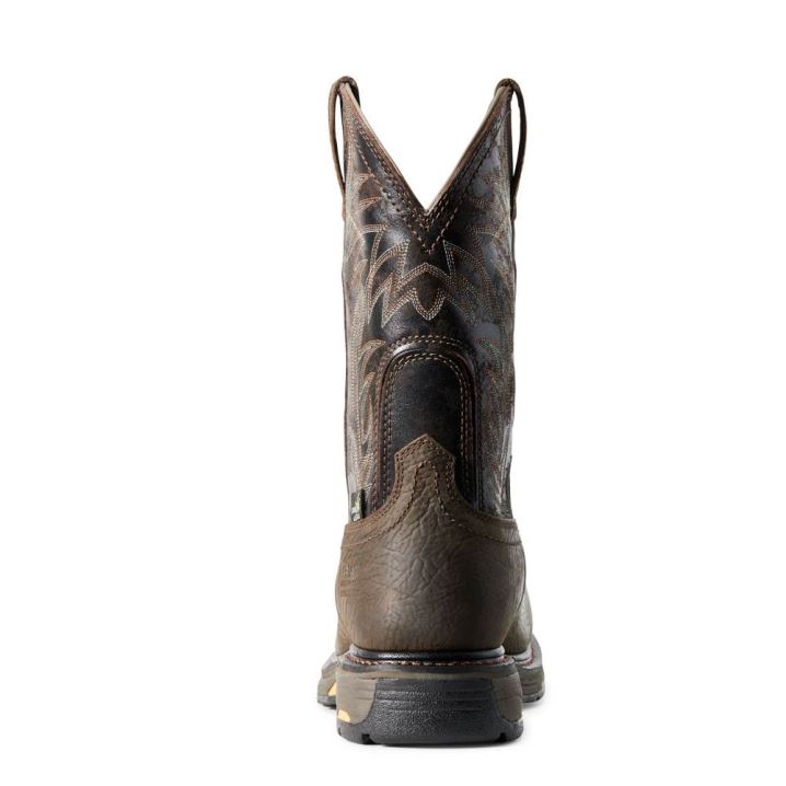 Ariat WorkHog Wide Square Toe MetGuard Waterproof MetGuard Composite Toe Work Boot Rjave | EUrg4393