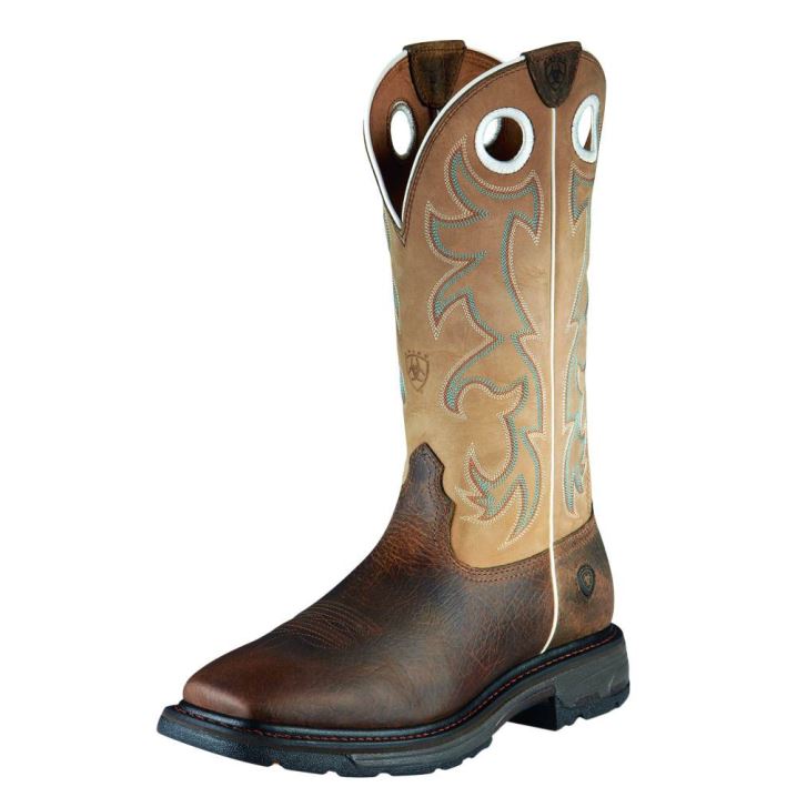 Ariat WorkHog Wide Square Toe Tall Steel Toe Work Boot Earth | PSk7yzfy