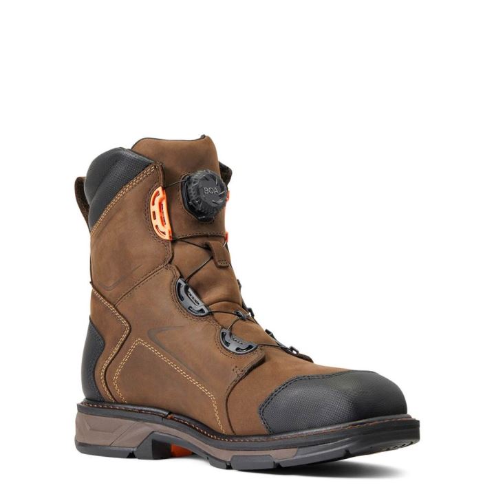 Ariat WorkHog XT 8" BOA Waterproof Carbon Toe Work Boot Čokolade Rjave | nE7m9oWu