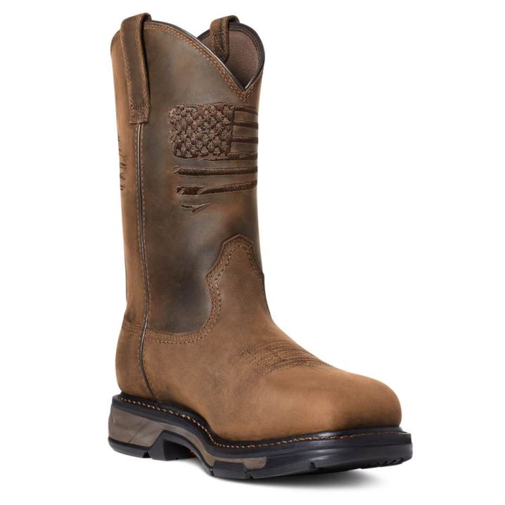 Ariat WorkHog XT Patriot Waterproof Carbon Toe Work Boot Rjave | VvEHGBWM