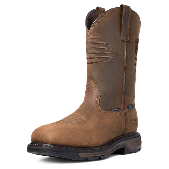 Ariat WorkHog XT Patriot Waterproof Carbon Toe Work Boot Rjave | VvEHGBWM