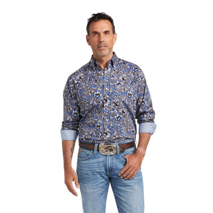 Ariat Wrinkle Free Cormac Classic Fit Shirt Smoked Pearl | 6oEjqaEH