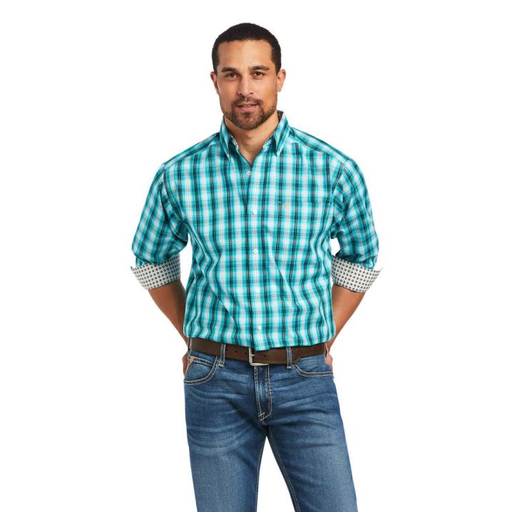 Ariat Wrinkle Free Hank Classic Fit Shirt Bachelor Button | vqnG4io5