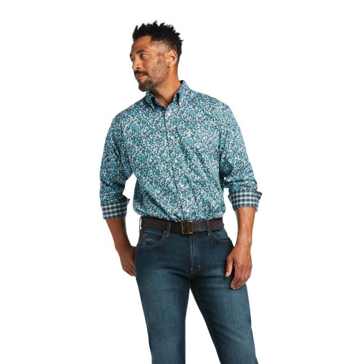 Ariat Wrinkle Free Harrison Classic Fit Shirt Ceramic | FjI3HGnx