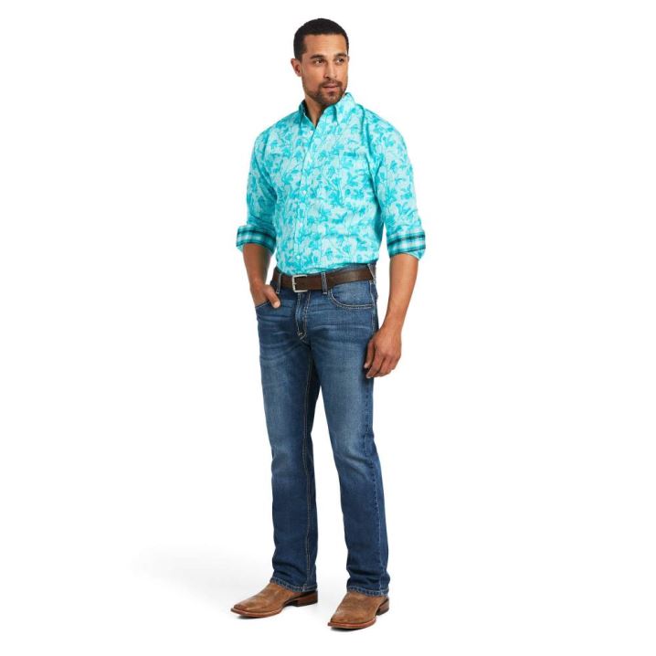 Ariat Wrinkle Free Hassan Fitted Shirt Ceramic | 5LxDoOHZ